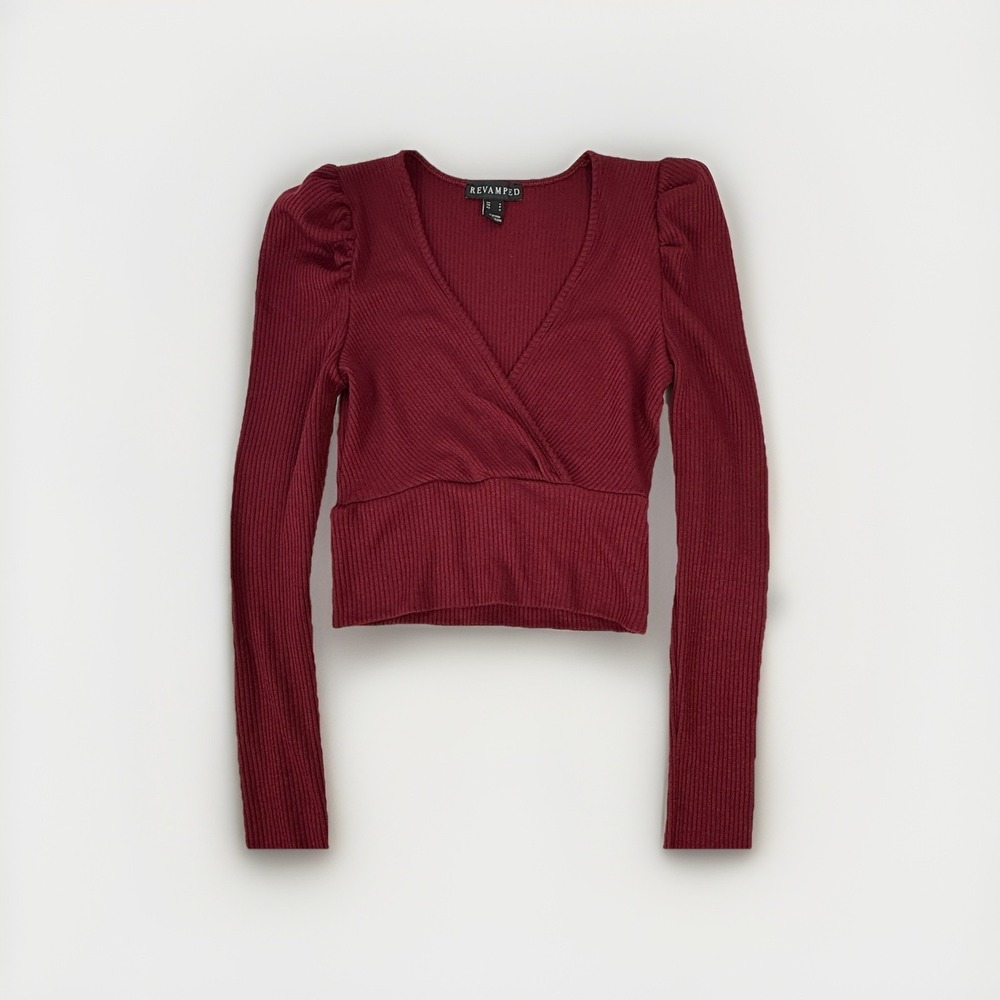 Revamped Women's S Cropped Sweater Y2K Office‎ Siren Punk Goth